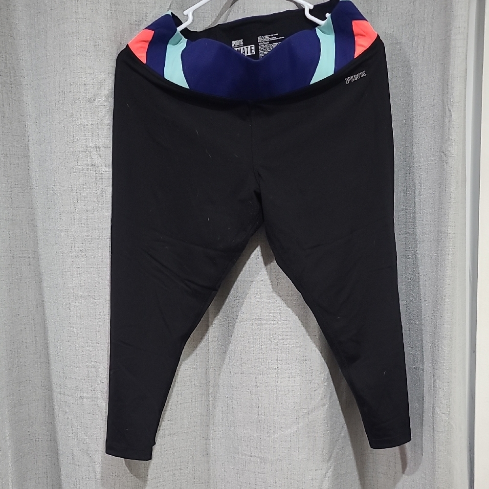 Victoria's Secret Pink Ultimate Yoga Leggings - Black and Blue